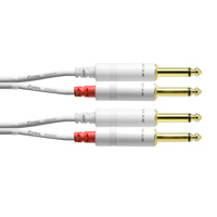 

Cordial Cables Cordial Cables Unbalanced Dual-Mono Cable; White, 10ft. (2x) 1/4" TS Male to (2x) 1/4" TS Male; White, 10ft.
