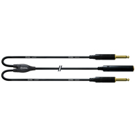 

Cordial Cables Cordial Cables Unbalanced Y-Adapter; 1ft. 1/4" TS Female to (2x) 1/4" TS Male; 1ft.