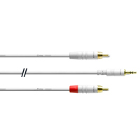 

Cordial Cables Cordial Cables Unbalanced Y-Adapter; White, 10ft. 1/8" TRS Male to (2x) RCA Male; 10ft.
