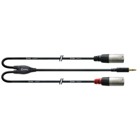 

Cordial Cables Cordial Cables Balanced Y-Adapter; Long Split, 10ft. 1/8" TRS Male to (2x) XLR Male; Long Split, 10ft.