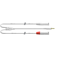 

Cordial Cables Cordial Cables Balanced Y-Adapter; Long Split, White, 10ft. 1/8" TRS Male to (2x) XLR Male; Long Split, White, 10ft.