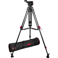 

Cartoni Focus 10 Fluid Head with 100mm 2-Stage Aluminum Red Lock Tripod with Mid-Level Smart Lock Spreader