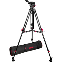 

Cartoni Focus 12 Fluid Head with 2-Stage Aluminum Red Lock Tripod with Mid-Level SDS Smart Spreader, European Quick Release Plate