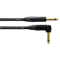 

Cordial Cables Cordial Cables High-Copper Premium Instrument Cable; 10ft. 1/4" TS Male to 1/4" TS Male Right-Angle; 10ft.