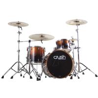 

Crush Drums Sublime E3 Maple 4 Piece Shell Pack, Includes 22x18" Bass Drum, 12x8" Tom Drum, 16x14" Floor Tom Drum and 14x6" Snare Drum, Copper Sparkle Black Fade