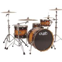 

Crush Drums Sublime AXM 4 Piece Shell Pack, Includes 22x18" Bass Drum, 12x8" Tom Drum, 16x14" Floor Tom Drum, 14x6" Snare Drum, Vintage Sunburst HG Lacquer