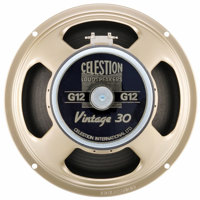 

Celestion Vintage 30 12" Guitar Speaker, 100dB Sensitivity, 70Hz-5kHz Frequency Range, 60W Power, 8 Ohms Nominal Impedance, Single