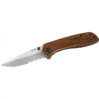 

Coast DX312 Double Lock Folder Stainless Steel 1/2 Serrated Drop Point Knife, 3.35" Satin Blade, Wood Handle