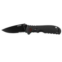 

Coast RX350 Blade Assist Folder Stainless Steel 1/2 Serrated Drop Point Knife, 3.62" Black Blade, Nylon Handle