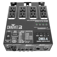 

CHAUVET DJ DMX-4 Dimmer/Relay Pack for LED Fixtures, 1/2/4 DMX Channels, 3-pin DMX Connectors,