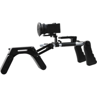

Cavision Universal Shoulder Pad Package for DSLR Cameras, Includes MHE3-6X LCD Viewfinder, RQ1580R Reversed QR Plate, Shoulder Pad, Dual Handgrip