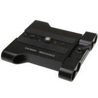 

Cavision Plate Style Balance Bracket for 15mm Diameter Rods with 100mm or 60mm Spacing, 3/8" Camera Screw on Top, 1/4" and 3/8" Tripod Connection Threads at Bottom