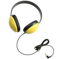 

Califone Listening First 2800 Stereo Headphones, 25 Ohms, 20-20KHz Frequency Response, Right Angle 3.5mm Mini Plug, Yellow