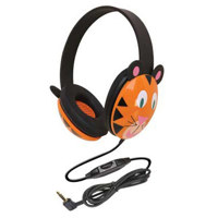 

Califone 2810-TI Tiger Motif Stereo Headphone with Adjustable Headband, 25 Ohms, 20-20KHz Frequency Response, 3.5mm Mini Plug