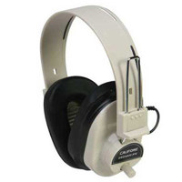 

Califone 2924AVPV Deluxe Mono Headphones, 600 Ohms, 40H-18kHz Frequency Response, 1/4" Plug, Beige