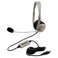 

Califone 3064-USB Multimedia Stereo Headset, 25 Ohms, 20-20000Hz Frequency Response, 3.5mm Plug, Beige