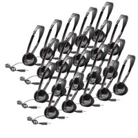 

Califone 8200HP-20L 20-Pack Digital Stereo Headphone with Lightweight Headband, No Case, 32 Ohms Impedance, 3' Cord with 3.5mm Plug