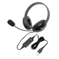 

Califone 2800 Listening First Stereo Headset with USB Plug and In-line Mic, Black