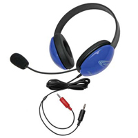 

Califone 2800BL-AV Listening First Stereo Headset with Electret Microphone and Dual 3.5mm Plugs, Blue