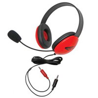 

Califone 2800RD-AV Listening First Stereo Headset with Electret Microphone and Dual 3.5mm Plugs, Red