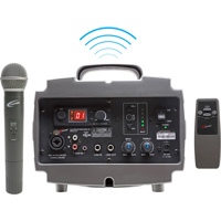 

Califone PA329Q Wireless PresentationPro PA System Includes Q319 Handheld Wireless Microphone, PI-RC Remote Control