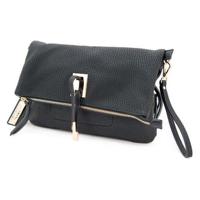

Cameleon Aya Clutch Handbag with Concealed Carry Compartment and Adjustable Holster, Black Vegan Leather