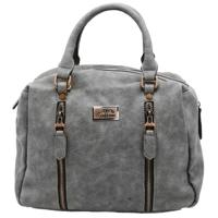 

Cameleon Sahara Satchel Handbag with Concealed Carry Compartment and Adjustable Holster, Gray Textured Vegan Leather