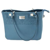 

Cameleon Radiant Satchel Handbag with Concealed Carry Compartment and Adjustable Holster, Blue Vegan Leather