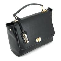 

Cameleon Solstice Handbag with Concealed Carry Compartment and Adjustable Holster, Black Vegan Leather