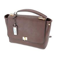

Cameleon Solstice Handbag with Concealed Carry Compartment and Adjustable Holster, Dark Brown Vegan Leather