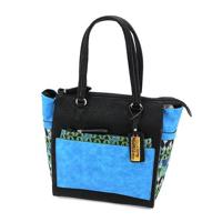 

Cameleon Aztec Satchel Handbag with Concealed Carry Compartment and Adjustable Holster, Blue Vegan Leather