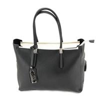 

Cameleon Calypso Handbag with Concealed Carry Compartment and Adjustable Holster, Black with White Interior Vegan Leather