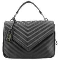 

Cameleon Aria Handbag with Concealed Carry Compartment and Adjustable Holster, Black Quilted Vegan Leather