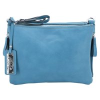 

Cameleon Iris Casual Crossbody Handbag with Concealed Carry Compartment and Adjustable Holster, Blue Vegan Leather