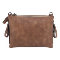 

Cameleon Iris Casual Crossbody Handbag with Concealed Carry Compartment and Adjustable Holster, Brown Vegan Leather