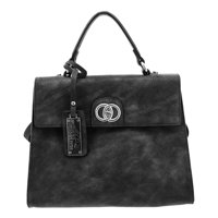 

Cameleon Hemera Handbag with Concealed Carry Compartment and Adjustable Holster, Black Vegan Leather