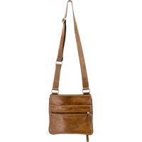 

Cameleon Hephaestus Slim Crossbody Handbag with Concealed Carry Compartment and Adjustable Holster, Brown Leather