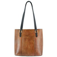 

Cameleon Hephaestus Classic Shoulder Handbag with Concealed Carry Compartment and Adjustable Holster, Brown Leather