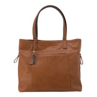 

Cameleon Rhea Satchel Handbag with Concealed Carry Compartment and Adjustable Holster, Brown Vegan Leather