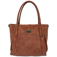 

Cameleon Janus Crossbody Handbag with Concealed Carry Compartment and Adjustable Holster, Brown Vegan Leather
