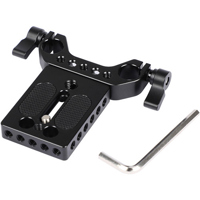 

CAMVATE Camera Baseplate with 1/4"-20 Mounting Thread & 15mm Railblock for DSLR Rig