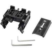 

CAMVATE Manfrotto Quick Release Baseplate with Sliding Plate & 15mm Dual-Rod Clamp for DSLR Cameras & Cages