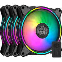 

CoolerMaster MasterFan MF120 Halo 120mm ARGB Fan + Controller, Black, 3-Pack
