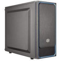 

CoolerMaster MasterBox E500L ATX Mid-Tower with Front Sliding Brushed Top Panel, 2x 2.5" Drive Bays, 7x Expansion Slots, Blue