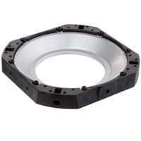 

Chimera 5" Metal Quick Release Speed Ring Attaches the Video Pro Bank to the Arri 125 HMI, Plus 300, and Similar Hot Lights.