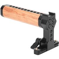 

CAMVATE NATO Top Handle Wooden Grip with 70mm Safety Rail and Cold Shoe Mount for DSLR Camera Cage Rig