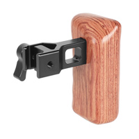 

CAMVATE Right Hand Wooden Handle Grip with Quick Release NATO Clamp Handle Seat for DV and DSLR Camera Cages, Medium