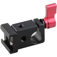 

CAMVATE 15mm Cold Shoe Rod Clamp Adapter for DSLR Rig Video Light, Red Lever