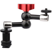

CAMVATE 1/4" Hot Shoe Mount 7" Articulating Magic Arm for Camera LED Light Monitor, Red Knob