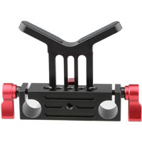 

CAMVATE Lens Support Rod Clamp Bracket for 15mm Rod Rail System, Red Knob